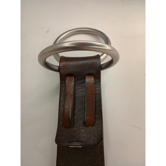 RARE Lauren Ralph Lauren Double O-Ring Leather Belt Medieval Style 45\